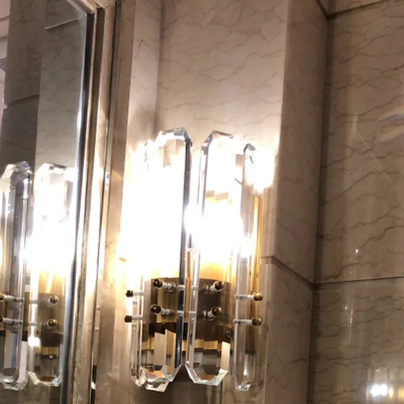 Новые современные хрустальные Настенные светильники lustre wandlampen AC110V 220 v золотой настенный светильник для спальни гостиной освещение