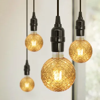

E27 Led Bulb Vintage Night Light Lamp Edison Crysral Glass Globe G95 Led Lamp Light Bulbs Decorative Led