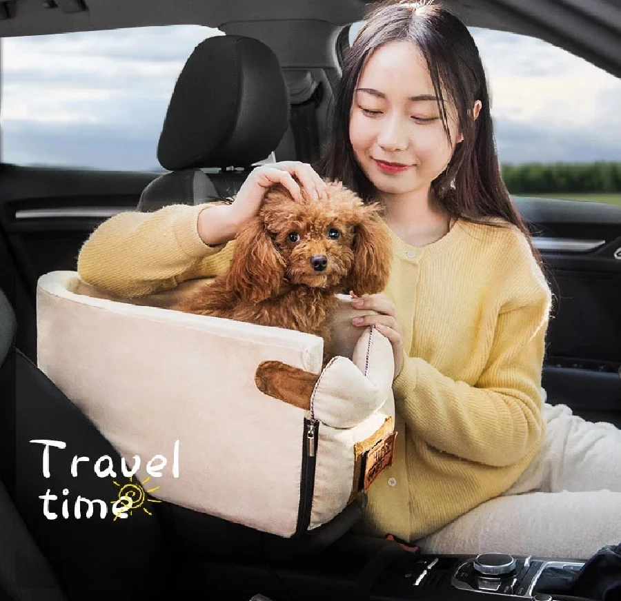 Portable Pet Dog Car Seat Central Control Nonslip Dog Carriers Safe Car