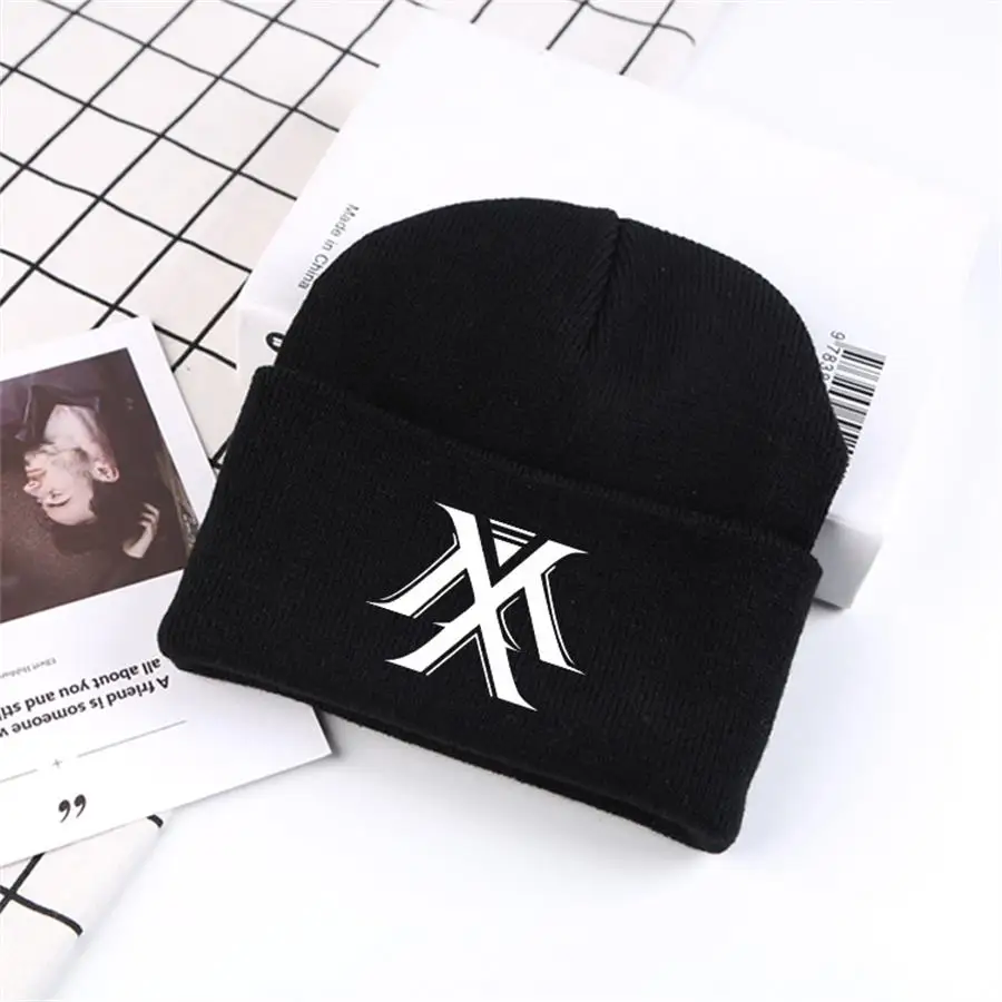 Kpop группы зимние аксессуары дважды Blakpink девять процентов Теплая Лыжная шапка шляпа Monsta X Мода Шерсть бини - Цвет: Monsta X