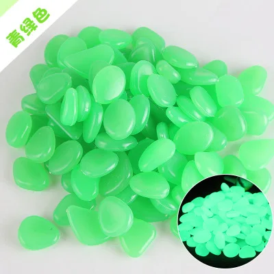 50/100pcs Glow In The Dark Luminous Stone Garden Fish Tank Artificial Stone Luminous Colored Pebble Stone Fluorescent Stone