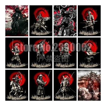 

Armored Samurai 5D DIY Diamond Painting Full Mosaic Ninja Wall Stickers Diamond Embroidery Needlework Home Decor Christmas Gift
