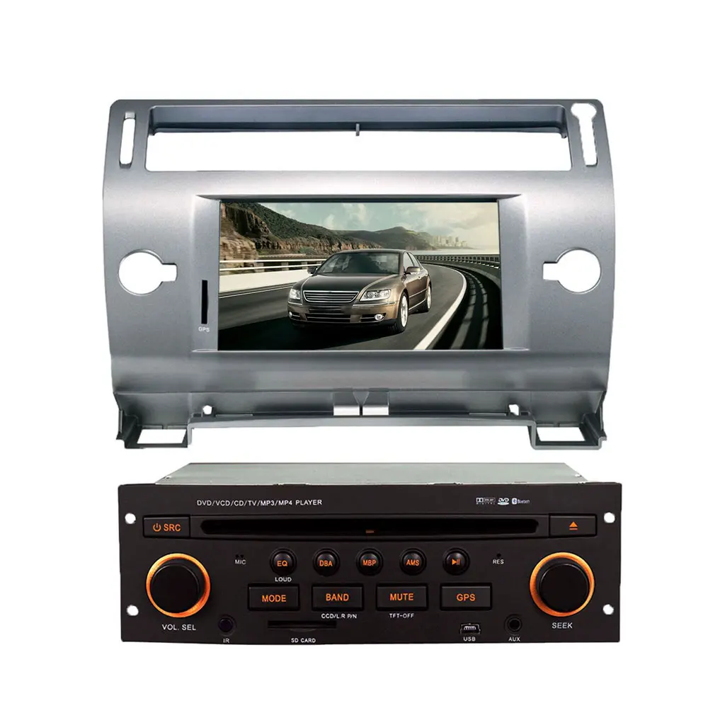 Авторадио 2Din Android 9,0 четырехъядерный автомобильный DVD для Citroen C4 Авто Радио мультимедийный плеер gps навигация с Bluetooth wifi - Цвет: gray