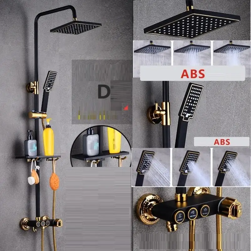 MODEL K Regadera Prysznic Doccia Conjunto De Dusch система Черный Painel Ducha Douche Do Banheiro Chuveiro Eletrico Душевая система для ванной комнаты - Цвет: MODEL K