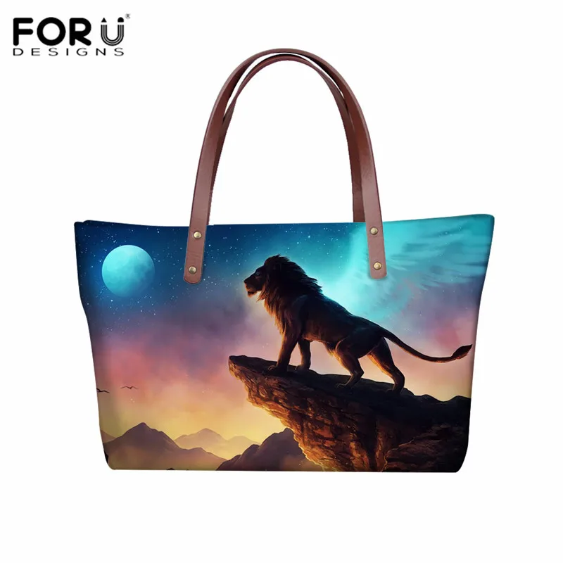 YY1013AL FORUDESIGNS с рисунком радуги и Льва, Индивидуальные женские сумки, женские большие пляжные сумки на плечо, высококачественные женские сумки-тоут - Цвет: YY1013AL