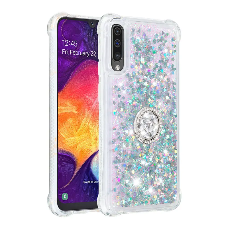 Чехол для samsung A30S A50S силиконовый чехол, блестящее кольцо с бриллиантами, мягкий Блестящий зыбучий песок чехлы для samsung Galaxy M30S A20S A10S чехол