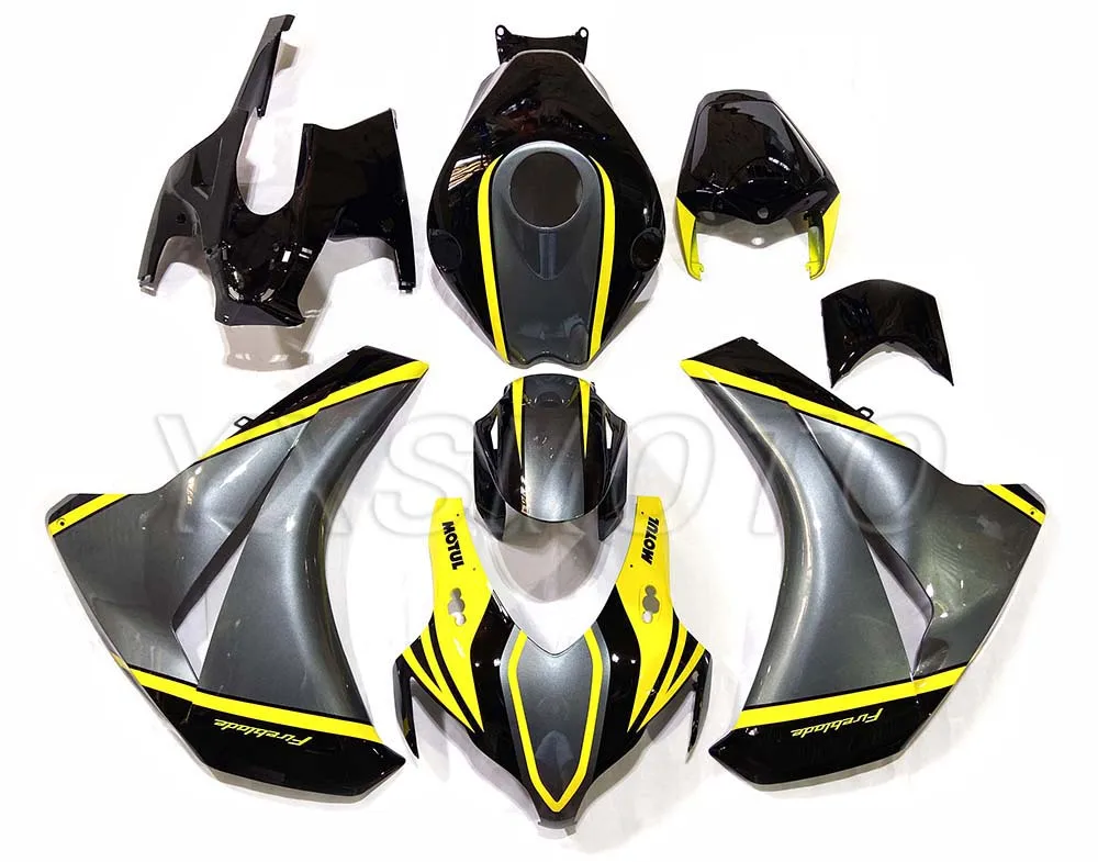 Абсолютно ABS механический литьевой обтекатель CBR1000 RR 2008-2011 черный желтый Кузов обтекатель комплект cbr 600 08 09 10 11