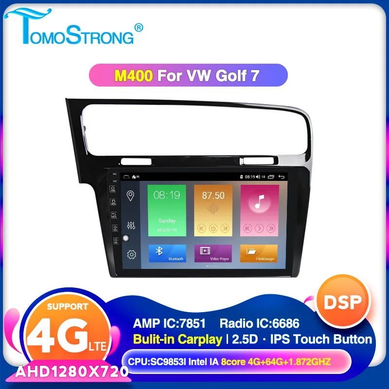 Автомобильный мультимедийный плеер TOMOSTRONG Android 10 IPS DSP радио для VW Volkswagen Golf 7