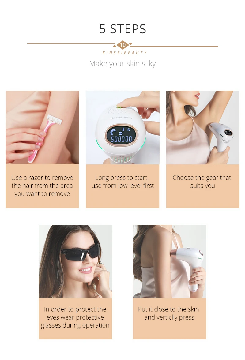 IPL Laser hair removal epilator a laser hair removal device depilador a laser for women Permanent body facial hair remover