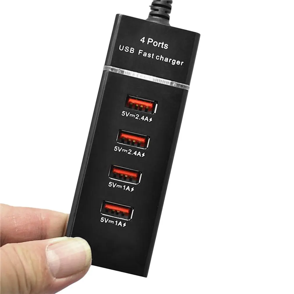 ICOCO новое горячее портативное цифровое зарядное устройство 4USB красочные огни Быстрая зарядка зарядное устройство