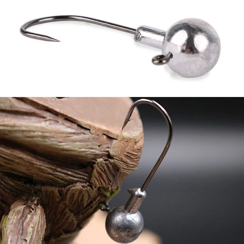 5pcs/lot Exposed Lead Jig Head 3.5g 5g 7g 10g 14g Barbed Hook Soft Lure Jigging Worm Shad Hook Fishing Hooks Accessories