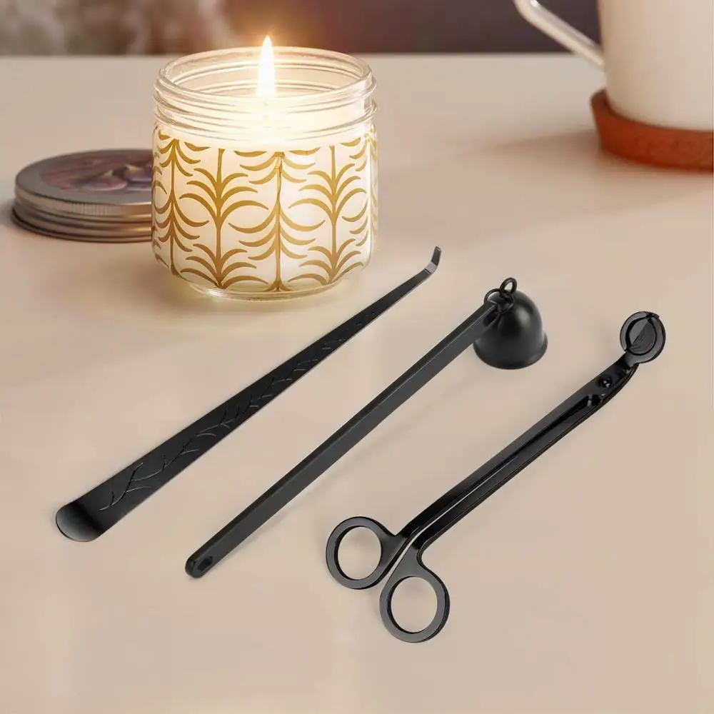RALDE Candle Accessory Set Candle Wick Dipper Titanium Color Package Best Gift Choice for Scented Candles Lovers Candle Wick Cutter Candle Snuffer Candle Wick Trimmer