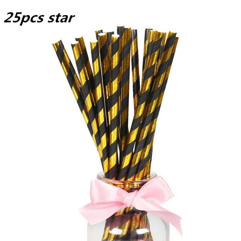 25pcs straw 1 упак./лот на день рождения горячее тиснение золотом Бумага Полотенца салфетка для мальчика и девочки, Пол раскрыть вечерние ткани украшение для салфеток салфетки 33*33 см - Цвет: 25pcs straw