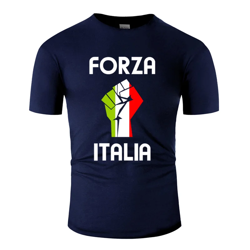 Men-Navy Blue Забавные супер forza italia Италия azzuri roma Венеция футболка для мужчин Солнечный свет большой Размеры S~ 5xl Новинка Мужская футболка потрясающая вырез лодочкой - Цвет: Men-Navy Blue