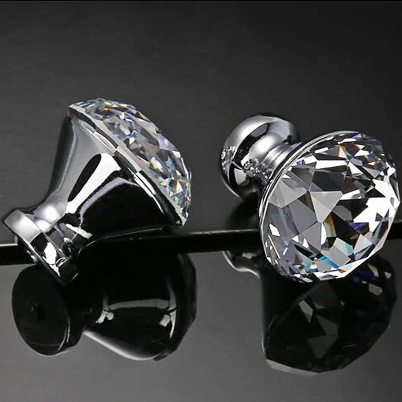 10 шт. Алмазный кристалл стекло ящика Дверная ручка для шкафа твердая структура |