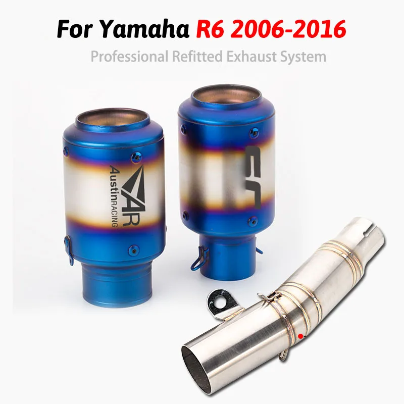 

or Yamaha YZF R6 2006 to 2016 2015 2014 2013 R6 Exhaust Escape Slip-on Motorcycle AR Exhaust Pipe And Link Pipe System