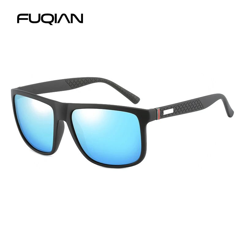 FUQIAN роскошные солнцезащитные очки мужские поляризованные Модные Дизайнерские квадратные пластиковые солнцезащитные очки водительские солнцезащитные очки