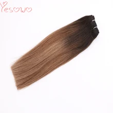 Yesowo 14 дюймов 22 дюймов индийские выравнивание кутикулы волос девственницы пучки волос 100g 1b/6/27# прямые эффектом деграде(переход от темного к плетеные парики из натуральных волос