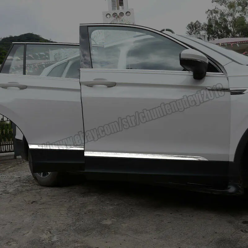 Для VW Tiguan- 4 шт нержавеющая дверь кузова боковой молдинг отделка автомобиля модификация автомобильные аксессуары