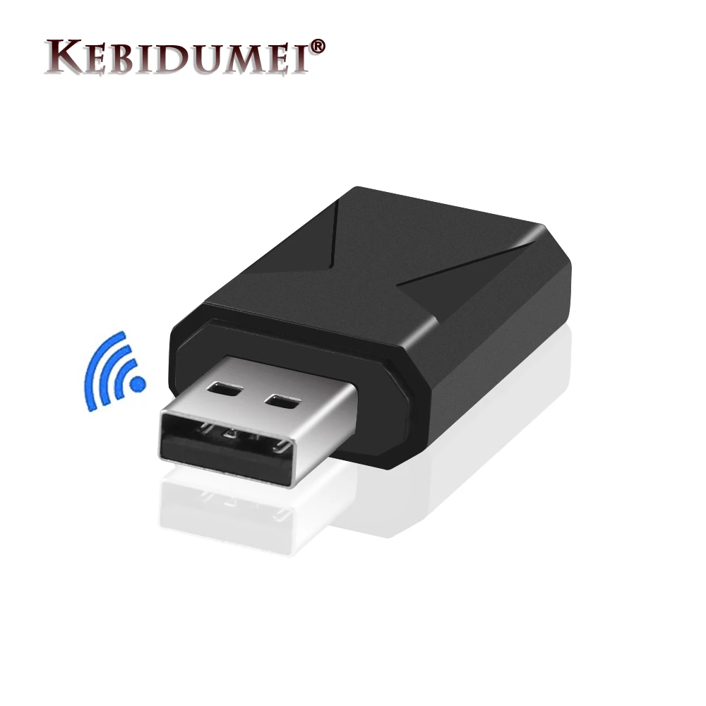 

Kebidumei 2 In 1 Wireless USB Bluetooth Adapter V5.0 Dongle Universal Music Audio Receiver Transmitter For PC Computer Notebook