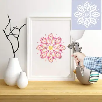 

16pcs/set Mandala Stencils DIY Drawing Template Painting Scrapbooking Paper Card Embossing Album Decorative Craft