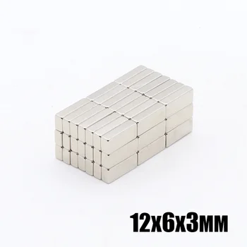 

100pcs12x6x3 mm N35 Rectangular magnet f 12x6x3 mm Super Strong Neodymium magnet 12*4*2 mm NdFeB magnet 12mm x 4mm x 2mm