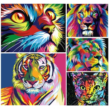 

Paints By Numbers Animals Pictures Oil Painting By Numbers Set Gift Coloring By Numbers Canvas Wall Set Home Decoration Gift