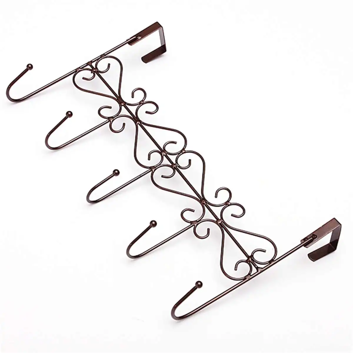 5 Hooks Bag Towel Coat Clothes Hat Over Door Hanger Bathroom Hanging Rack Holder Cabinet Draw Door Wall Hooks Kitchen Organizer - Цвет: Bronze