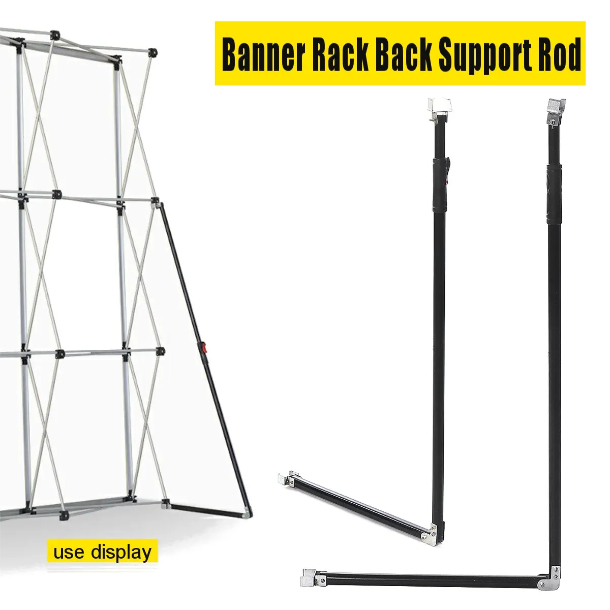 

Retractable 2PCS Banner Display Back Poster Support Rod Sign Backdrop Stand Exhibition Background Stand Accessories Trade Show