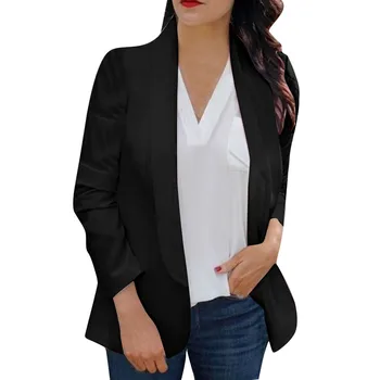 

Long Sleeve Jacket Suit Open Front Jacket Casual Women Cardigan Turn-down Work Office Outwear Ladies Top SEO кофта женская