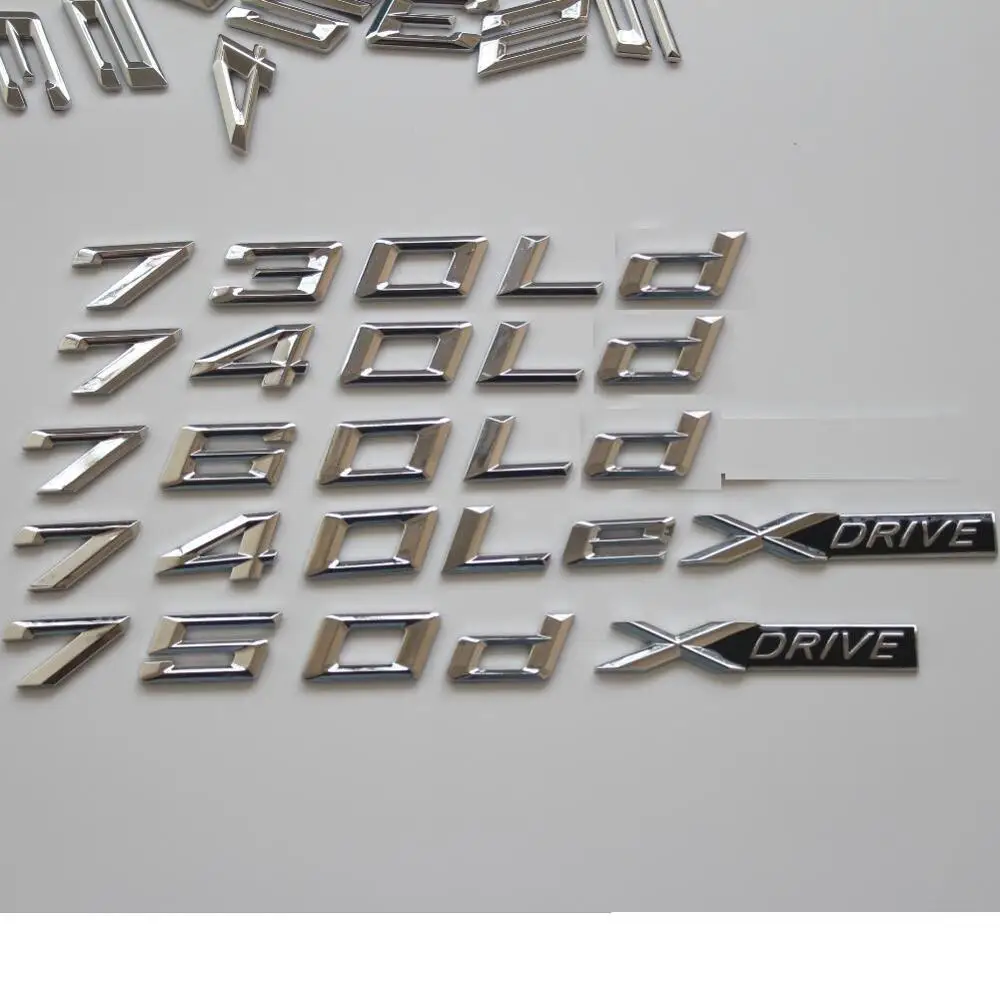 Для BMW хромированные буквы 740d 745d 750d 730Ld 735Ld 740Ld 745Ld 750Ld 760Ld Эмблема багажника 740e 740Le 750e