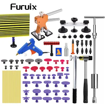 

FUURIX Paintless Dent Repair Puller Lifter Tool T Bar Hammer Removal Glue kit