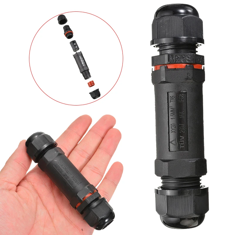 

1pc Outdoor LED Lighting Connector Waterproof Sleeve Connector Electrical Cable Wire Connection 3 Core IP68 Outdoor