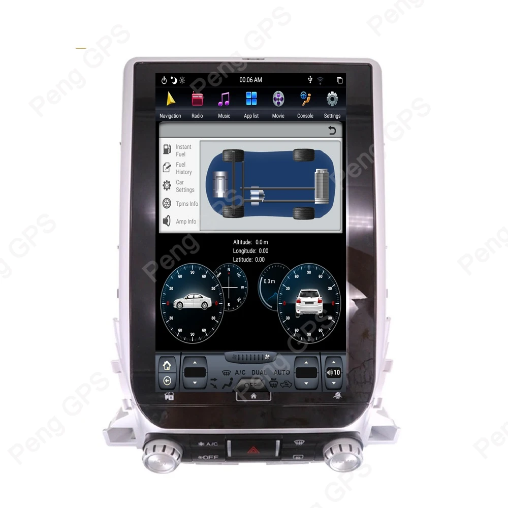13," Android 8,1 Автомобильный gps навигатор dvd-плеер для Toyota Land Cruiser LC200- PX-6 Tesla головное устройство 4K 1080P видео 6Core