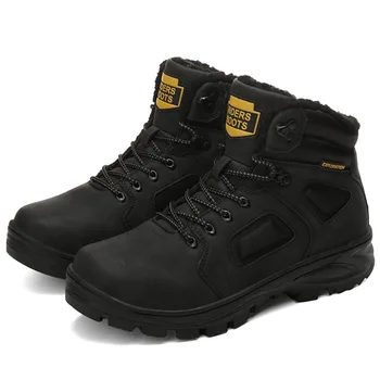 

Fashion Winter Shoes Men Military Boots Outdoor Warm Snow Boots Ankle Flat Boots Anti-skid Safety Shoes Zapatos De Hombre