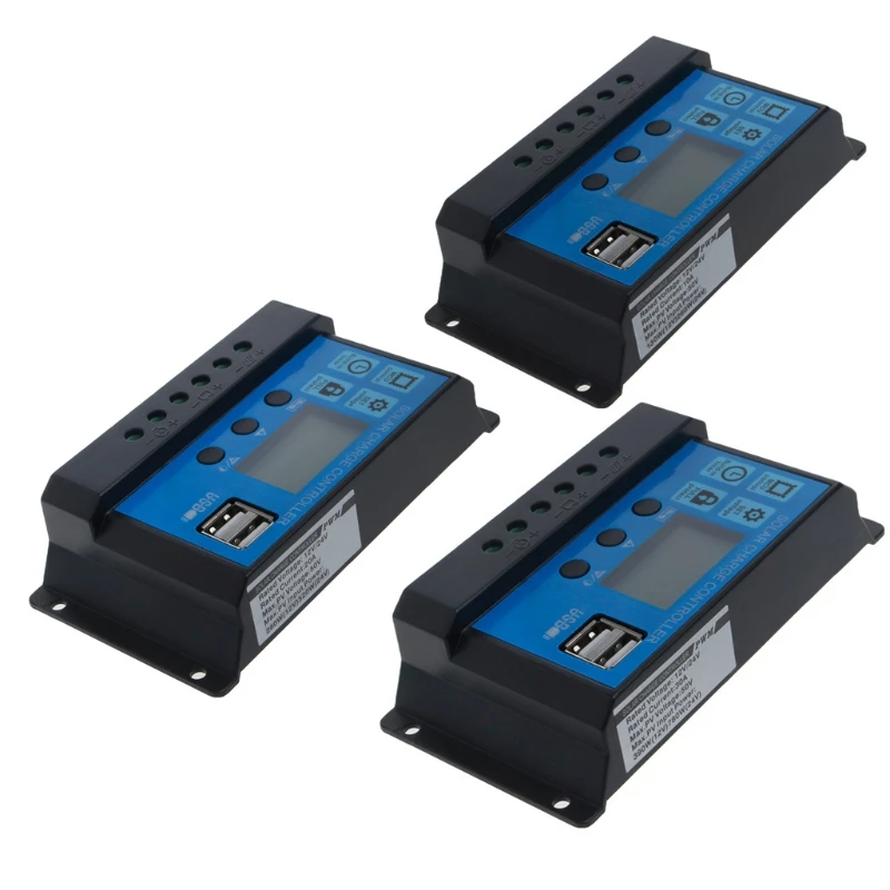 Solar do Coletor da Carga da Bateria do Painel Solar do Automóvel Lcd com Usb Regulador 10a Duplo 24v 12v Controller30a 20a automóvel controller30a 20a 10a lcd com usb duplo