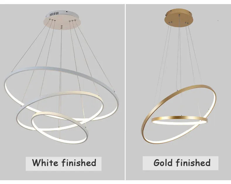 Современные декоративные акриловые кольца люстра Lamparas De Techo Colgante lustre pendente