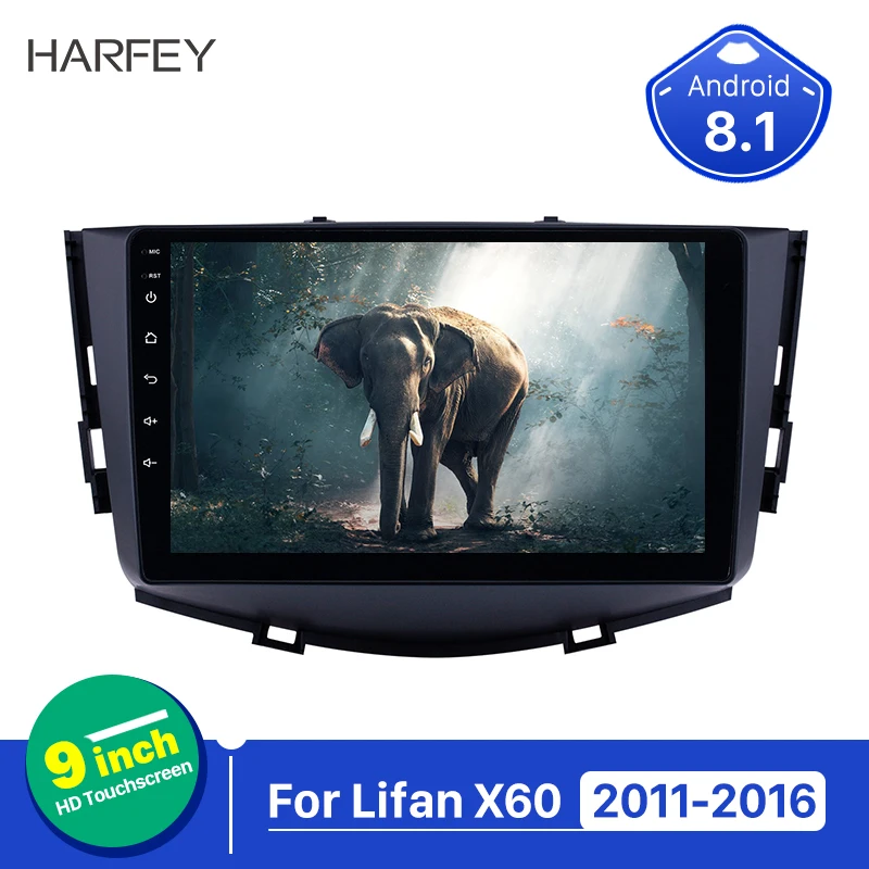 

Harfey 2 din Touchscreen autoradio Android 8.1 for Lifan X60 2011-2016 GPS Navigation 9 inch Radio with WIFI support Carplay