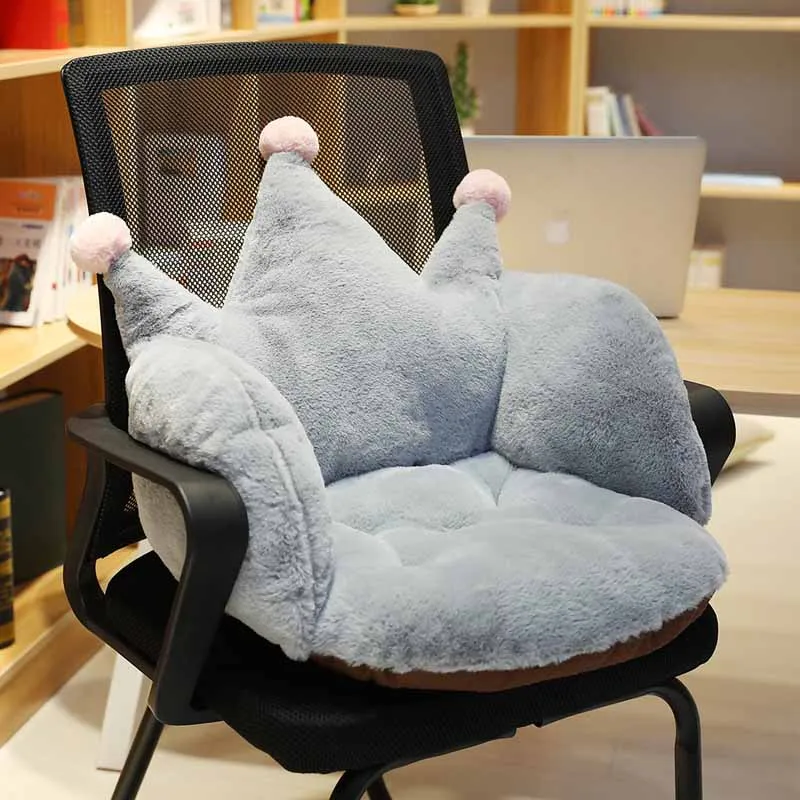 Милая мультяшная подушка для сиденья из искусственного меха кролика для домашнего декора и офиса, уплотненная подушка для сиденья, дивана, домашнего декора