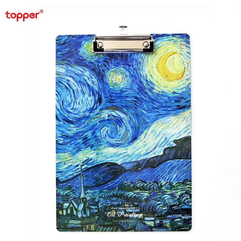 

A4 oil painting style file folder board creative writing pad folder test paper clip paper clip sketch board school office supply