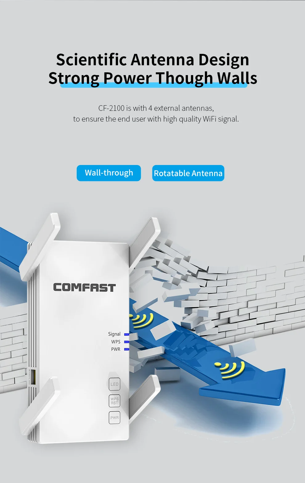 Comfast ac2100 gigabit roteador sem fio wifi