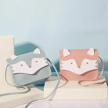 

Simple Women Shoulder Bag Ladies Cute PU Leather Flip Cartoon Fox Crossbody Bags Small Square Crossbody Handbags #16