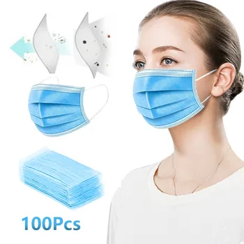

In stock ! High Quality Printed Breathable Mask 100PC Disposable Face Mask Industrial 3Ply Ear Loop Fast Delivery! Fast Deliver