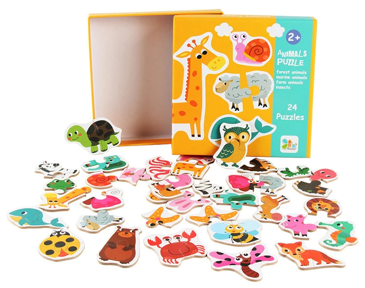 

Big Size Flake Baby Wooden Puzzle Early Education Puzzle Cognitive Card Animal Fruit Cognition Pair Card Puzzle Montessori Game
