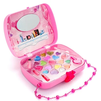 

Kids Makeup Set Girls Princess Pretend Makeup Set Pink Cute Cosmetics Kit Bag Kids Beauty Simulation Plastic Toy Gift
