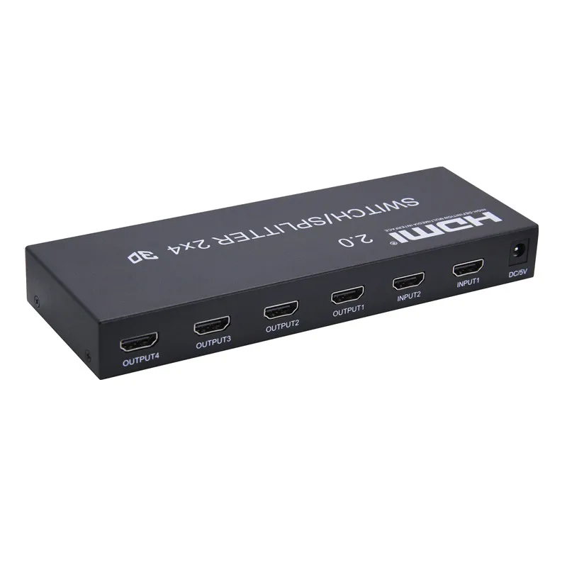 2x4 HDMI переключатель/сплиттер V2.0 адаптер цифровой аудио 4 к 3D HD1080P сплиттер коммутатор Женский Разъем для HDTV CCTV