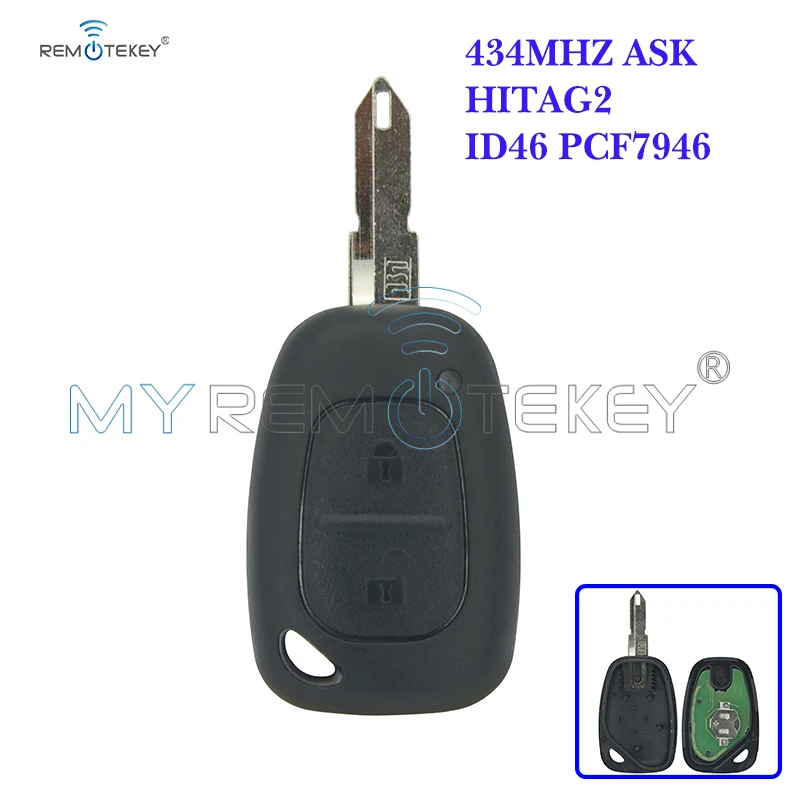 Remtekey Remote Key For Renault Master Traffic 2002 - 2010 2 Button NE73 433mhz ID46 - PCF7946 ASK