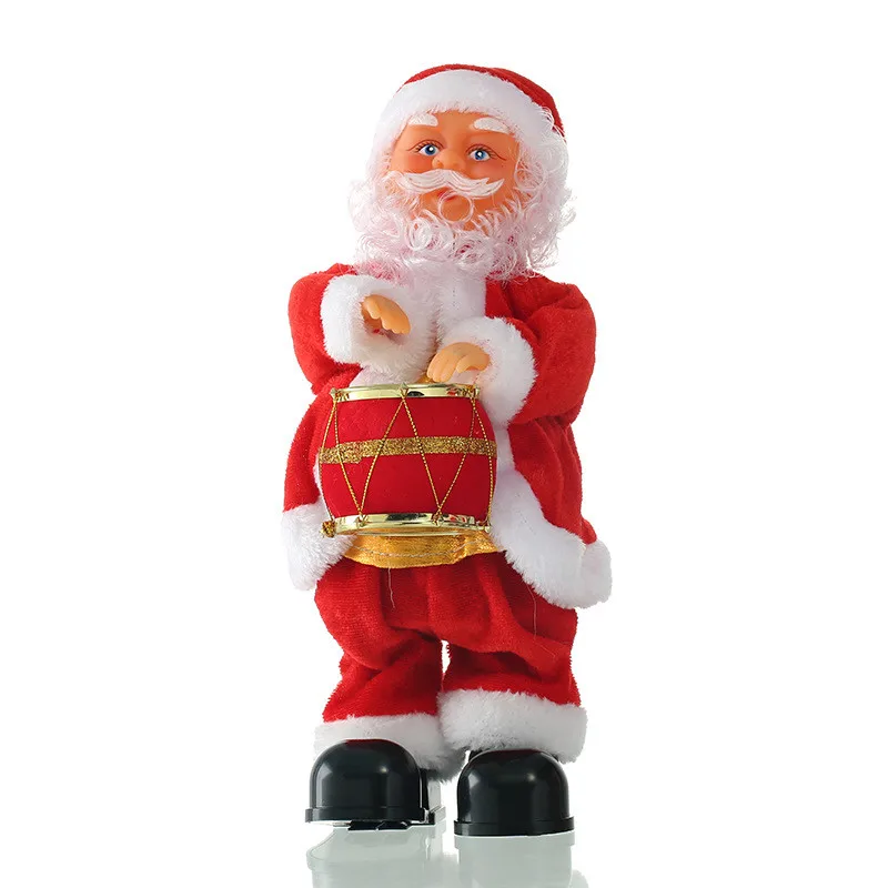 Рождественские игрушки для детей, игровой инструмент, музыкальные украшения Санта Клаус, Электрический шаг, кукла Санта Клаус, новогодние украшения