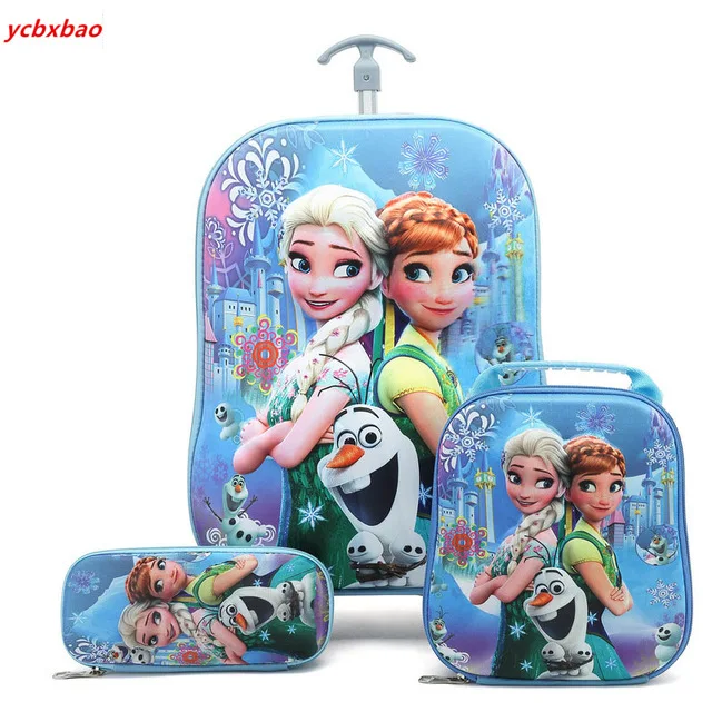 

School Backpack with Wheel Trolley Luggage Suitcase for Girls Children Boys and Girls Schoolbags Children's Gift Cartoon Bag