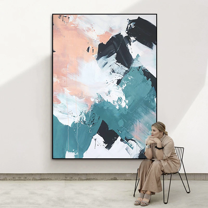 

Three-dimensional thick oil knife painting hand-painted abstract oil painting living room model room painting porch corridor mur
